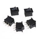5Pcs Three Position Toggle Switch KCD2 203 6P 6A/250VAC 10A/125VAC Rocker Swi Hc