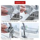 Adjustable Stainless Steel Sink Storage Hanging Basket F0L6 Faucet Shelf-Sp C8M3