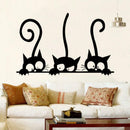 Lovely Three Black Cat DIY Wall Stickers Animal Room Decoration personality J3J5