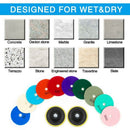 4 Inch Diamond Polishing Pads Set Wet/Dry Polishing Kit for Granite Stone C