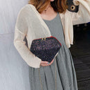 Creative Diamond Shaped Shoulder Bag Sequins Women Crossbody Bags (Black)