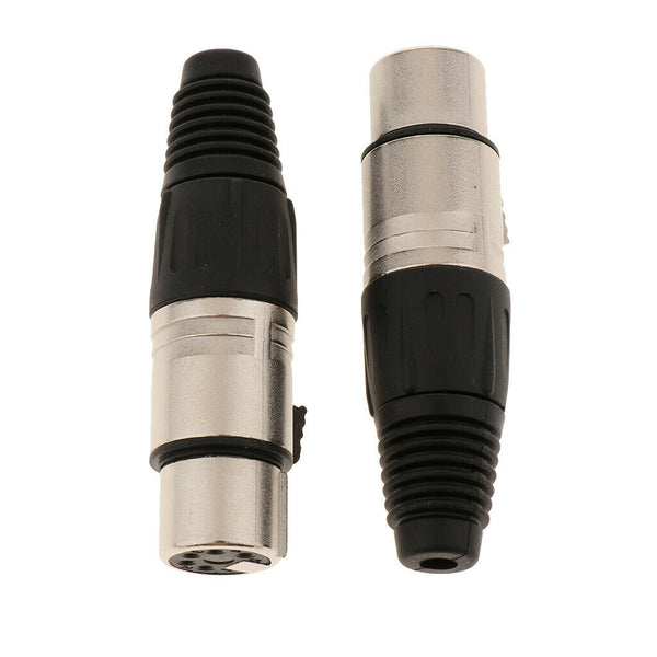 Pack of 2 5 Pin Female Plug Mini XLR Audio Microphone Connectors Adapters