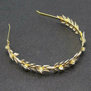 Fashion Headdress Retro Metal Leaf Rhinestone Bride Headwear Hair Jewelry
