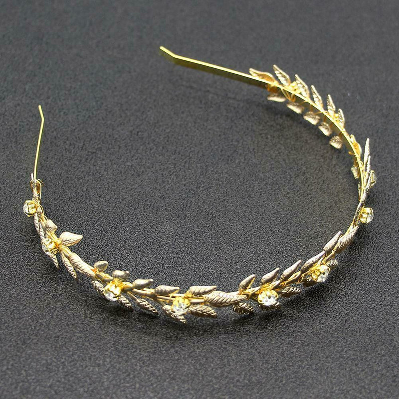 Fashion Headdress Retro Metal Leaf Rhinestone Bride Headwear Hair Jewelry