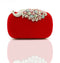 Crystal Womens Clutch Evening Handbag Wedding Party Purse Banquet Bags Red