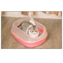 2X(Pet Dog Toilet Bedpan Cat Litter Box Semi-Closed Sand Basin Cat Dog Tray