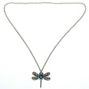 Beautiful Lovely Bronze Hollow Wings Dragonfly Pendant Long Chain Necklace  T4V4