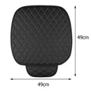 49x49cm PU Leather Car Seat Cover Diamond Pattern Front Seat Pad (Black) A
