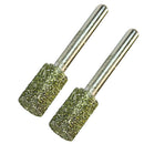 2Pcs 6mm Shank Diamond Coated Cylinder Head Grinding Bit for Rotary Tool - 8mm