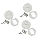 3 Sets Of Deck Hatch Door, 2 ", Flush Handle, Slam Latch, Marine Boat, White