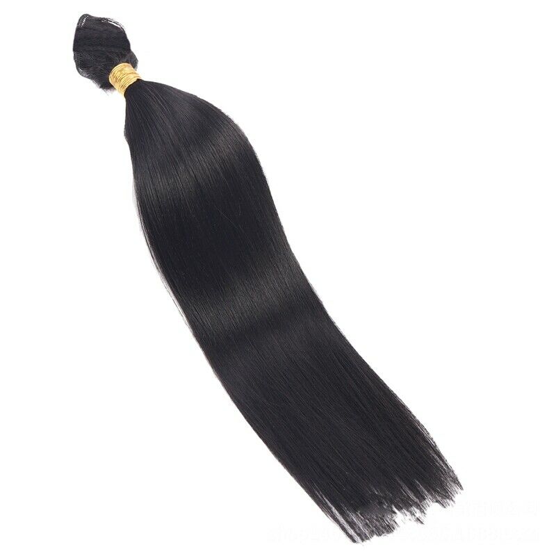 30-Inch Drawstring Straight Straight Virgin Remy Brazilian Hair Braided Bun V7N6