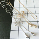 Women Necklace Alloy Bow Pendant Hanging Curb Chain Long Chain Costume Jewe