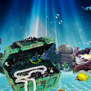 Frogman Diver Treasure Chest Shaped Action Air Ornament Fish Tank Aquarium Decor