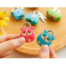 Blue Owl Cartoon Padlock Security Lock -Key Kid Gift Travel Lock Bag Lock