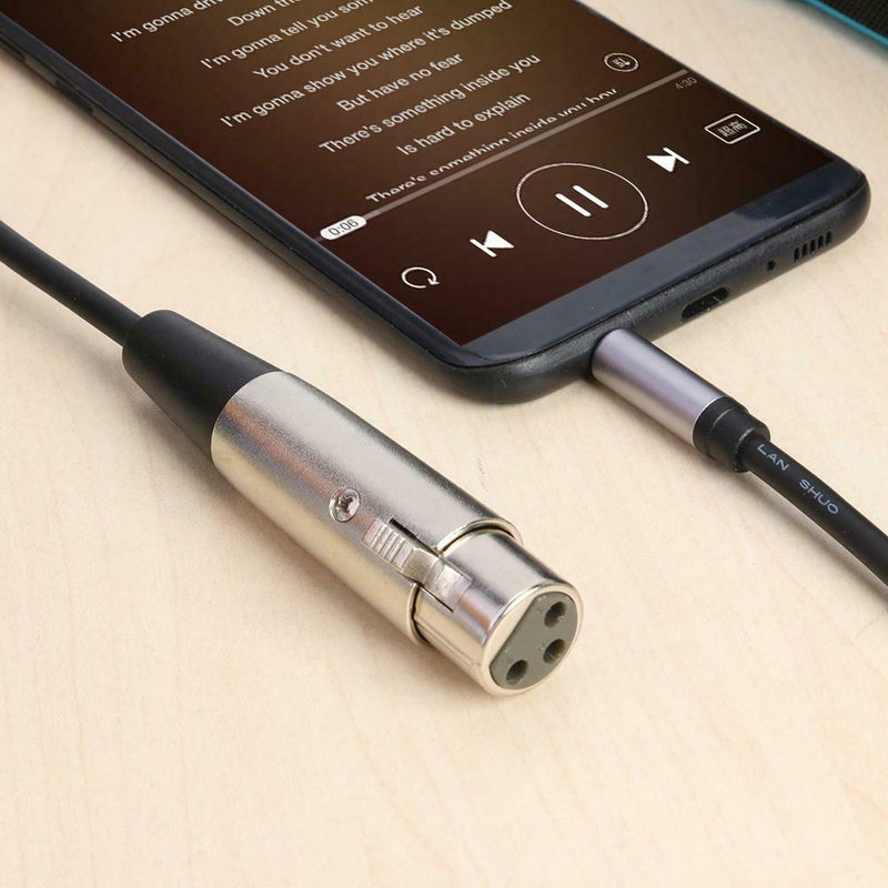 1.5m XLR 3pin Female to 3.5mm Stereo TRS Male Audio Adapter Cable for Microphone