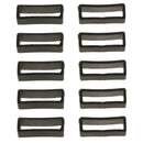 10x Black Watch Band Strap Replacement Small Rubber Strap Loops Holder 22mm