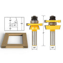 2Pcs 1/2'' Shank T Type Shaker Bevel Rail & Stile Router Bit For Wooden Door