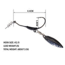 6Pcs Weighted Fishing Crank Barbed Lead Offset Lure Hooks with Spoon Sequins