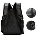 College Wind Simple Versatile Backpack Pu Leather Backpack Men'S Travel Bac