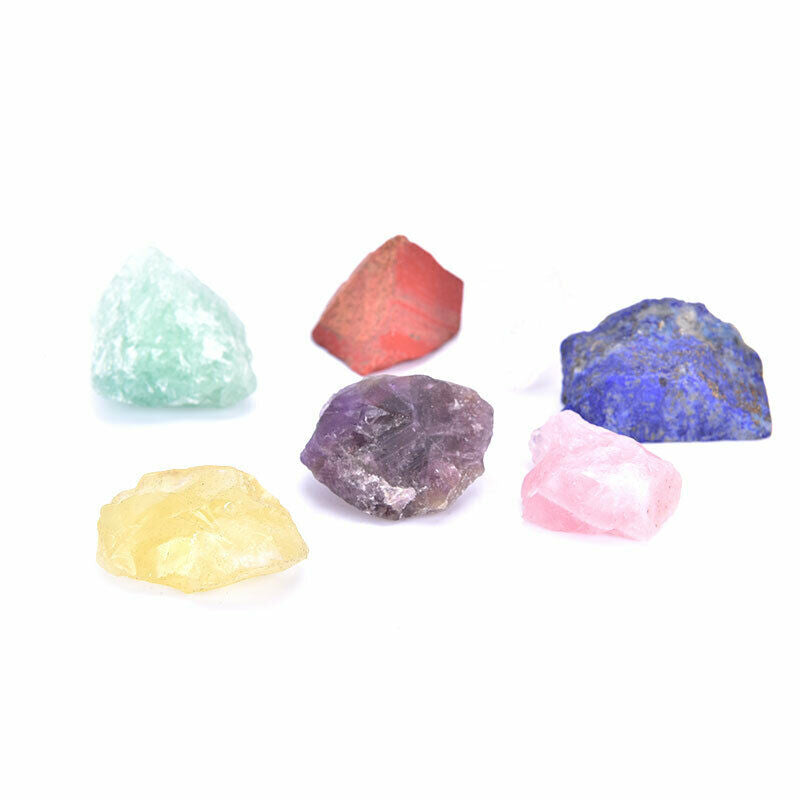 1 set Natural crystal stone seven chakras Black cloth bag large grain unpolS Ew