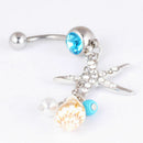 Starfish Conch Dangle Button Belly Body Piercing Navel Ring Bar Barbell Jewelry-