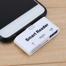 Mini 3 in 1 Type-C Port USB3.0 OTG SD/TF Card Smart Reader Adapter(White)