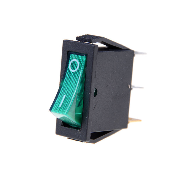 5x/lot GREEN LED Light 3 PIN SPST ON/OFF Boat Rocker Switch 16A/250V 20A/125 Kw