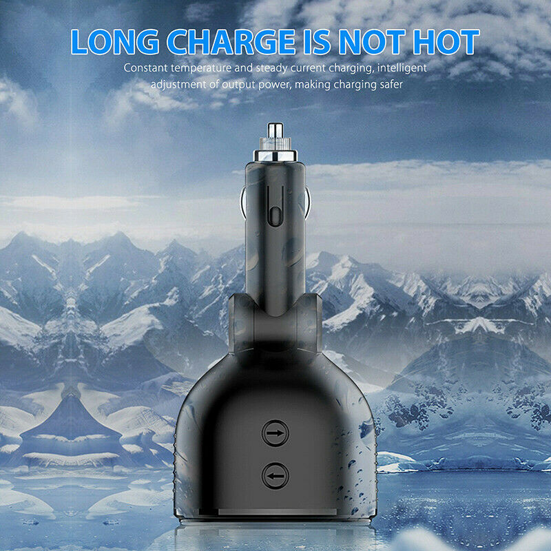2-Way Cigarette Lighter Socket Splitter Dual USB + PD Charger Power Adapter Car