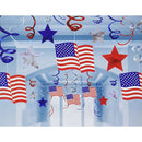 4th of July Plastic Hanging Swirl Decoration Patriotic Banner Bunting Decor