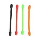 4pcs Silicone Binding Rope Wrap Data Wire Cable Winder Wrap Tie Cinch Strap