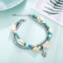2X Bohemia Sea Turtle Beach Anklet Shell Women Bohomia Ankle Bracelet Jewelry