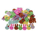 50x Cute Rabbit Shape 2 Holes Wooden Button for Scrapbooking Decoration 25mm