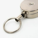 2x Heavy Duty Retractable Key Holder Carabiner Quick Release Telescopic Rope