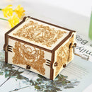 Retro White Hand Cranked Music Box Wood Kids Child Birthday Gift Home Decor