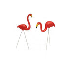 2pcs Plastic Looking Up&Down Flamingo Yard Garden Lawn Vivid Decor Red