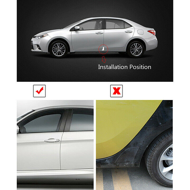 2PCS Car Door Corner Cover Silicone Mouldings Crash Protection Protector Bla Ew