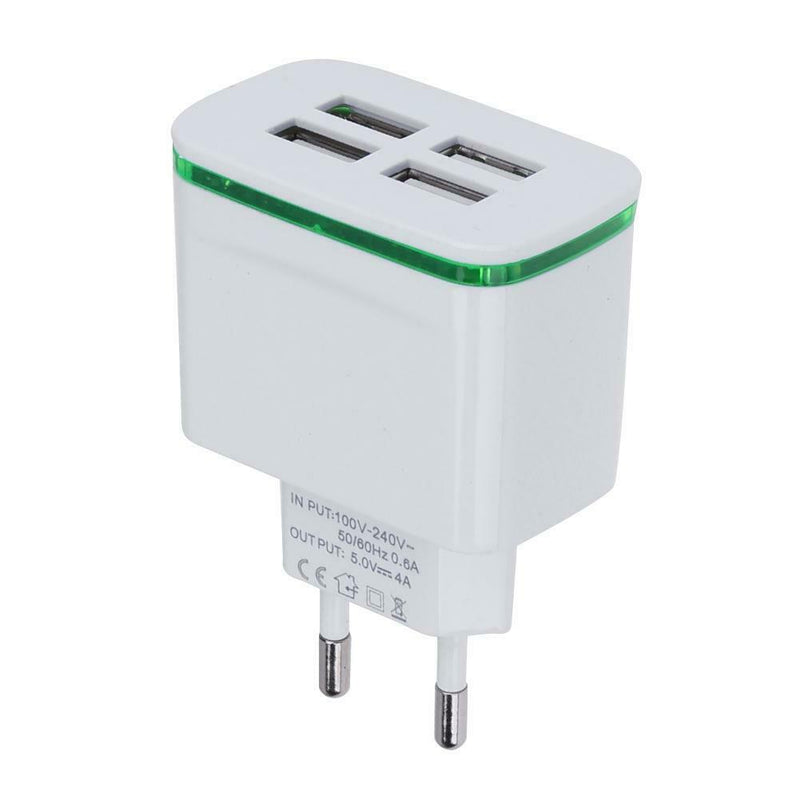 USB Charger 4USB Lighten 3A Multi-Head Travel Convenient Charger