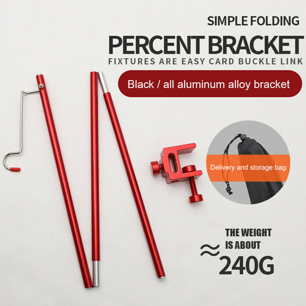 Portable Folding Lamp Pole Camping Picnic Adjustable Light Holder (Red)