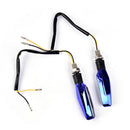 1x motorcycle turn signal light led indicator universal blinker flasher blueS,a
