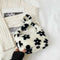 Women Fluffy Shoulder Bag Solid Plush Handbags Female Winter Totes (Flower)
