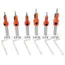 1X(6Pcs Woodworking Step Drill Bit 2.8*8Mm-3.2*10Mm Countersunk Head Wood T