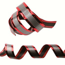 1m Carbon Fiber Look Car Bumper Lip Door Sill Protector (5cm Black+Red) A