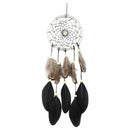 Black+gray Feather Dream Catcher, Handmade Wind Chime Bead Hanging Ornament