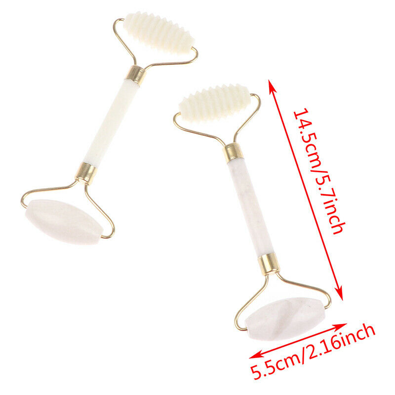 Ladies Natural Rose Quartz Facial Neck Body Jade Stone Roller Face Massage S Hn