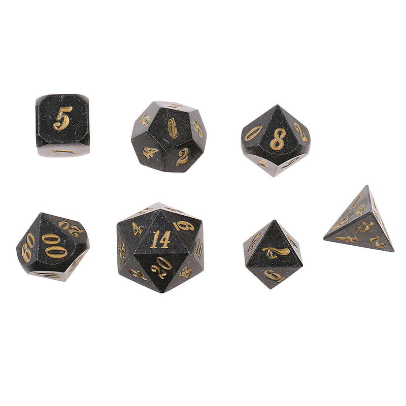 7 Pieces Metal Dice Set D6 D8 D10 D12 D20 For