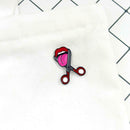 Creative Red Lip Brooch Fashion Scissors Pins Badge Backpack Jacket Gift