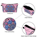 4 Pieces Makeup Bag Waterproof Toiletry Pouch Cosmetic Bag with Mandala Flo