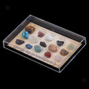 15 Gemstones of the World Minerals Specimen in Display Case Home Decor Gift