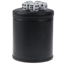 1PC Black/Red Leather Dice Cup Felt Lining Quiet Shaker for Playing Dice Game
