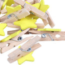 Star Pattern Card Photo Paper Spring Peg Mini Wooden Clip 20pcs Yellow Z8P6